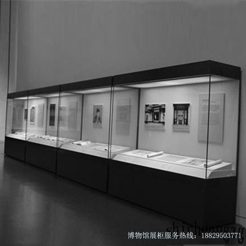 博物馆恒温恒湿全自动平移开启式文物沿墙展柜 实创-Y003