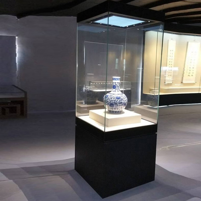 深圳市实创博物馆展柜博物馆低反射恒温恒湿瓷器独立展柜 