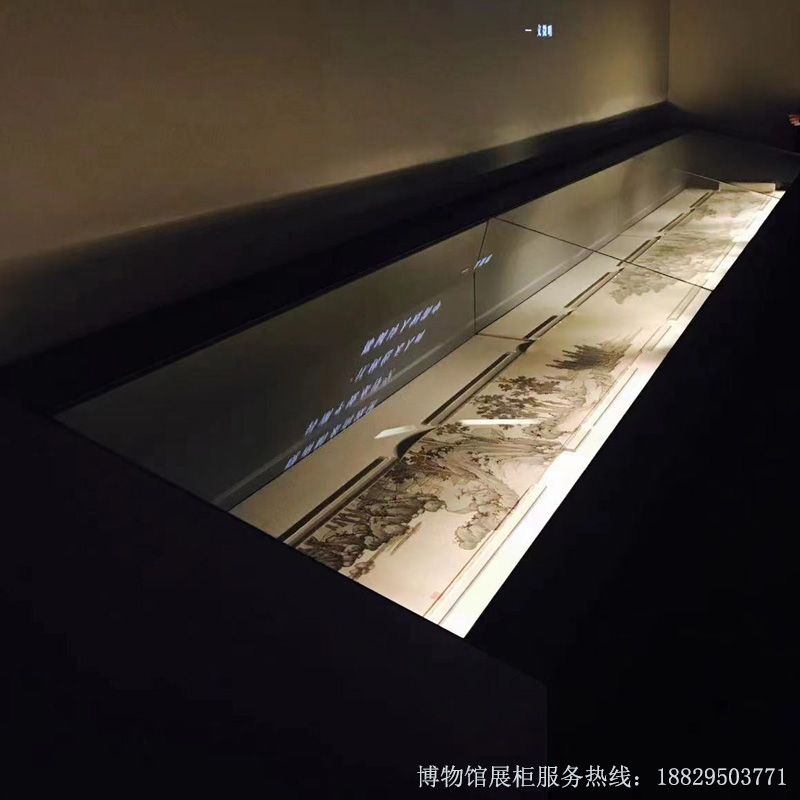 博物馆掀起恒湿组合坡面古画展示平柜 实创FF-004