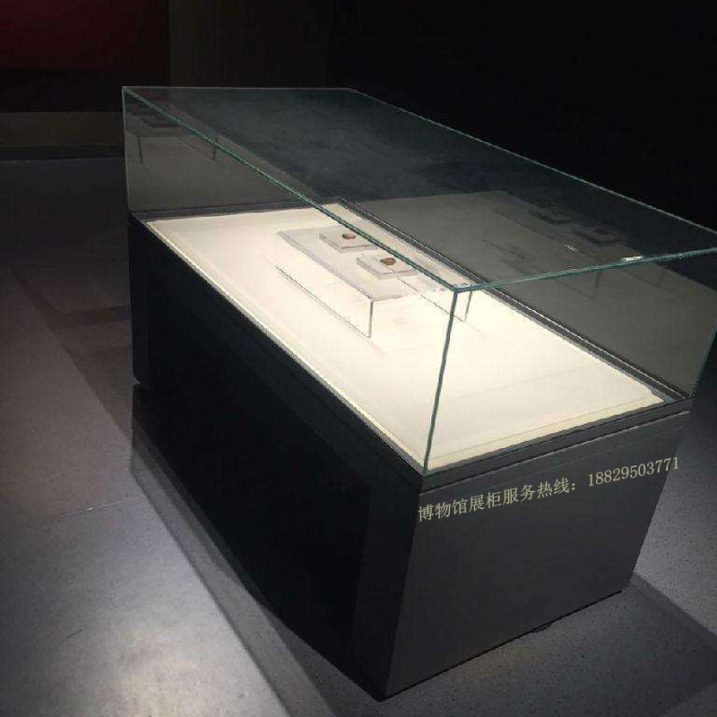 博物馆电动掀起低反射防紫外线古董展示平柜 实创-FF006
