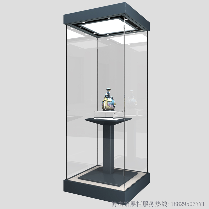 深圳市实创博物馆展柜博物馆低反射全景玻璃独立柜 实创-A012