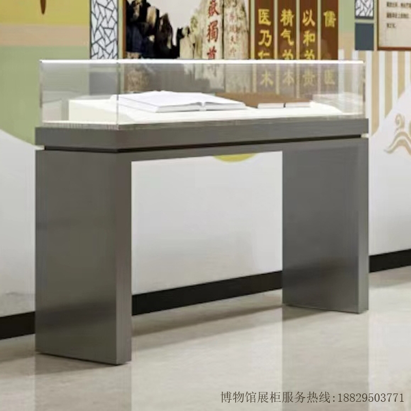 深圳市实创博物馆展柜 博物馆手动抽拉式夹胶玻璃文物展示平柜 实创-F012